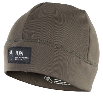 ION Neo Logo Wetsuit Beanie Dark Olive - Click Image to Close