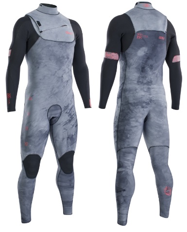 ION 2022 Seek Amp Semidry 3/2 FZ DL Wetsuit Tie-dye Ltd Grey
